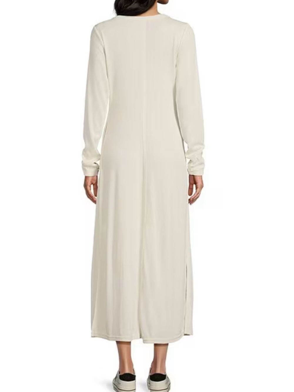 C&V Chelsea & Violet Cream Thermal Henley Maxi Dress Juniors L NWT - Picture 4 of 15